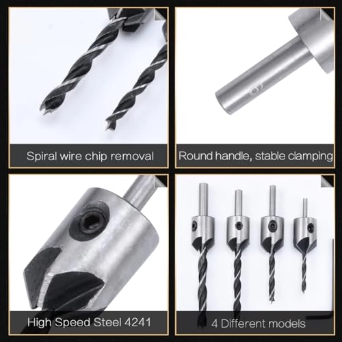 Countersink Drill Bit Set - 3mm 4mm 5mm 6mm 4 pieces