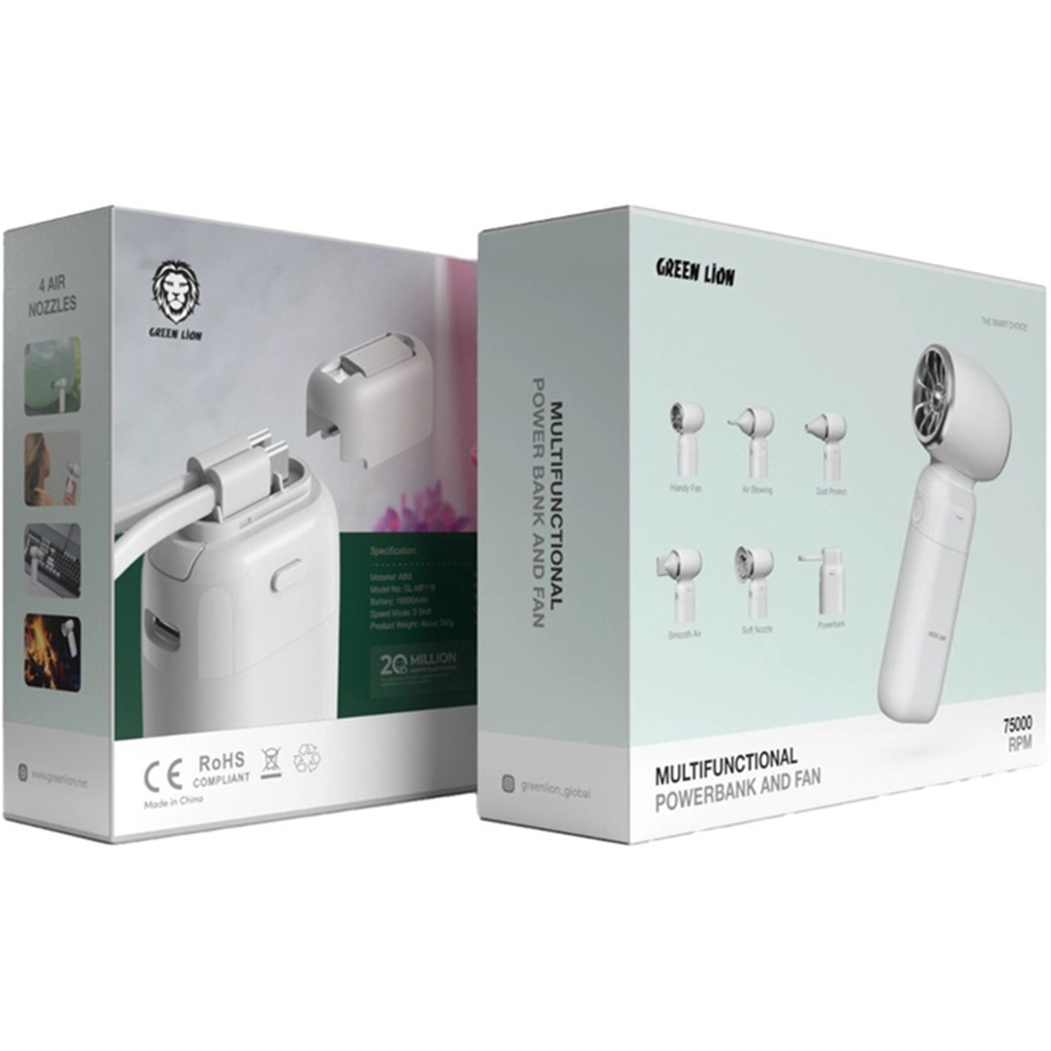 Multi-Function Power Bank and Fan - 10000mAh 20W Fast-Charging