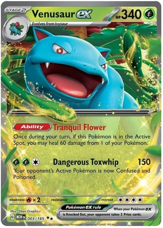 Pokémon Venusaur ex - 1x + Toploader
