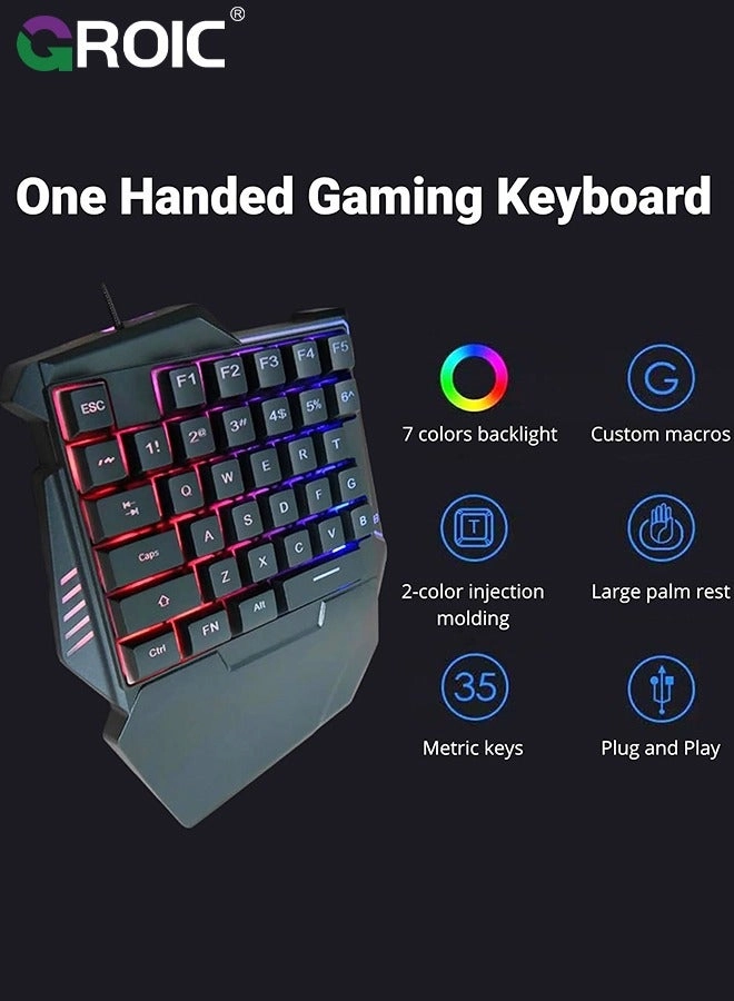 One-Handed RGB Gaming Keyboard + 6D Gaming Mouse