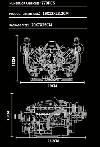 Technik V8 Engine Kit - 770 pcs for ages 7+