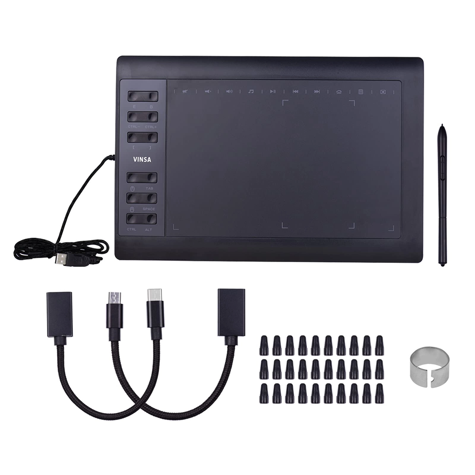 Professional Graphics Drawing Tablet - 10x6 Inch 8192 Levels