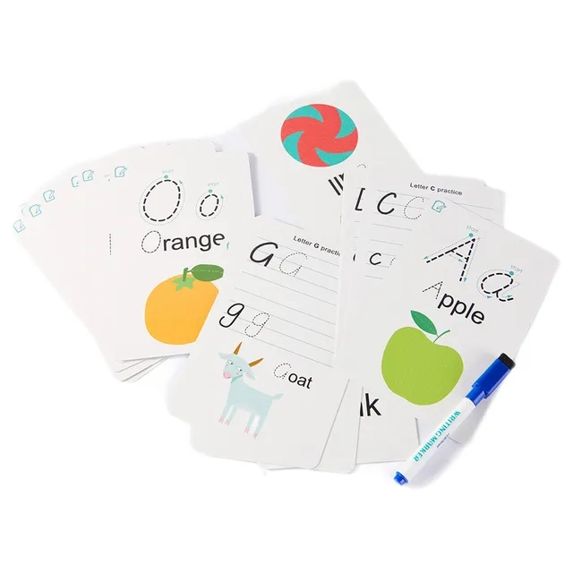 52 Write and Wipe Cards ABC and 123 - 4 +