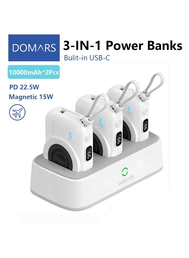 Domars 2-in-1 Magnetic Battery Pack - 10000mAh 22.5W