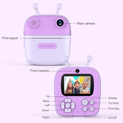 Instant Print Camera - 1080P 2.4 inch 10X