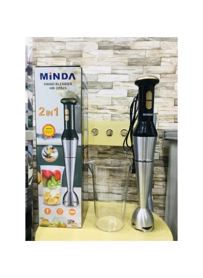 HB-2052S - 2-in-1 Hand Blender, Stainless Steel, Ergonomic Design