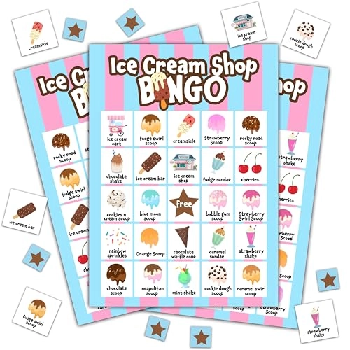 Ice Cream Bingo Cards - Adult 24