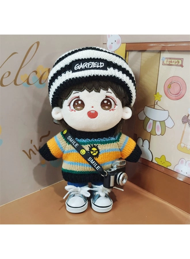 Generic Handsome Shovel Doll - 20cm Skeleton + Sun Sweater - 5-piece Set + Shoes - denim