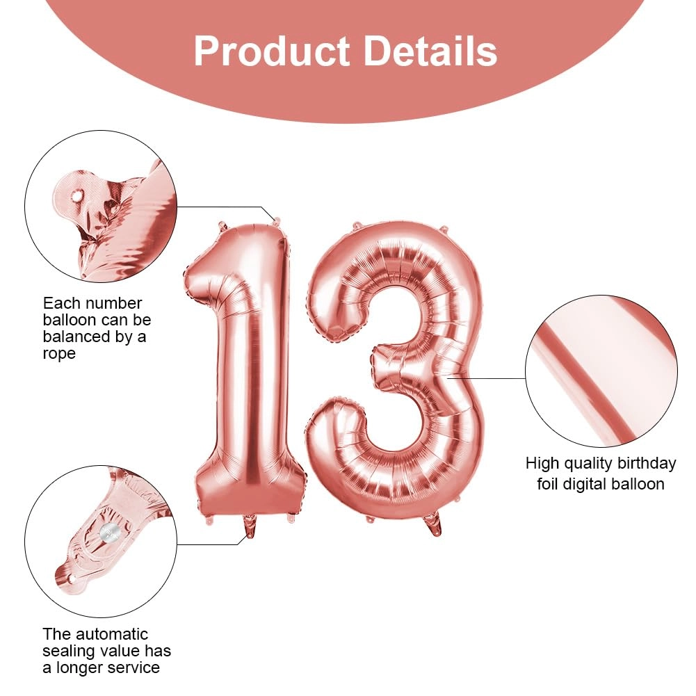 Number 13 Balloons - 2 piece(s) Birthday
