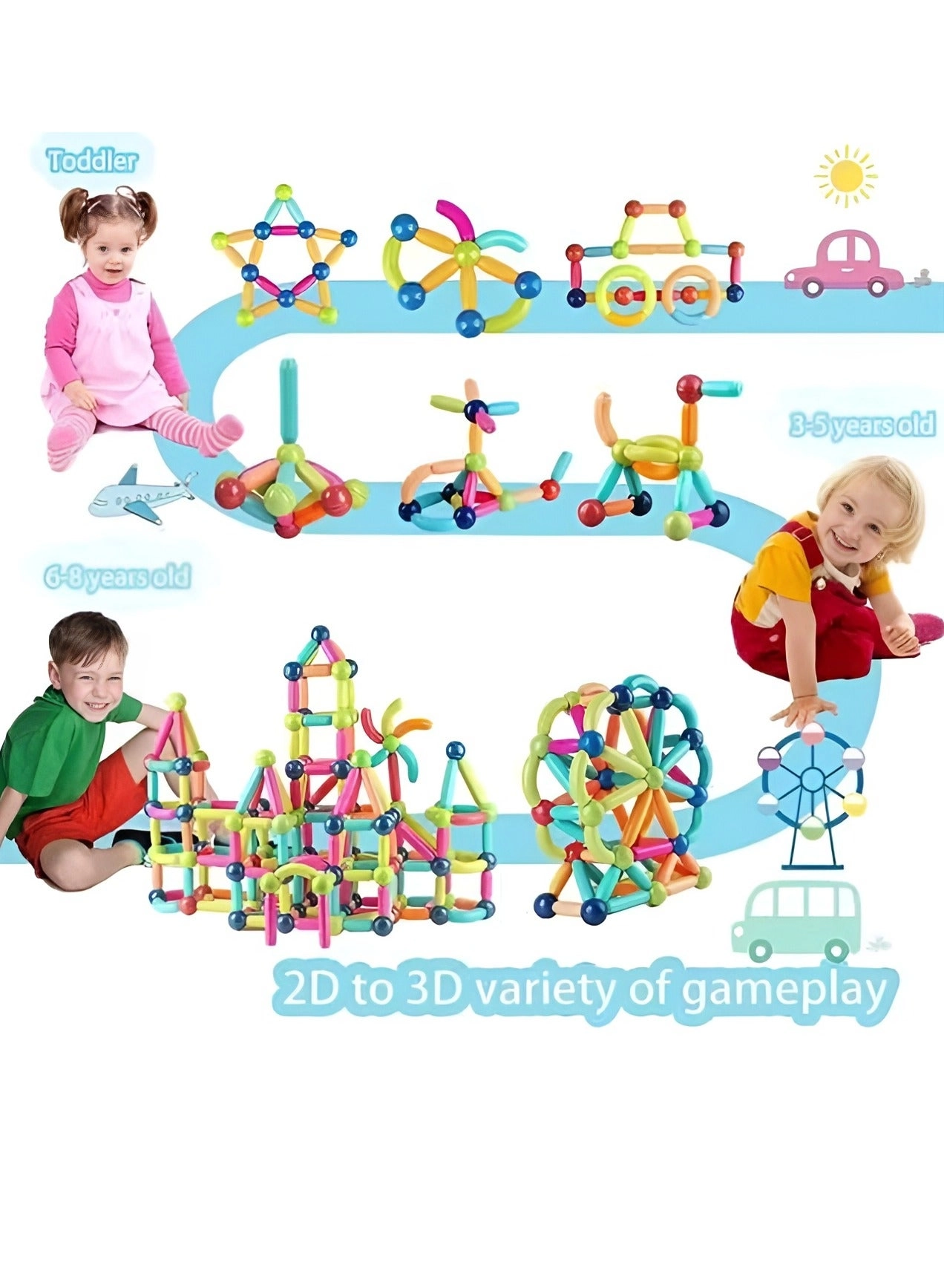 Magnetic Sticks and Balls - 84 pcs