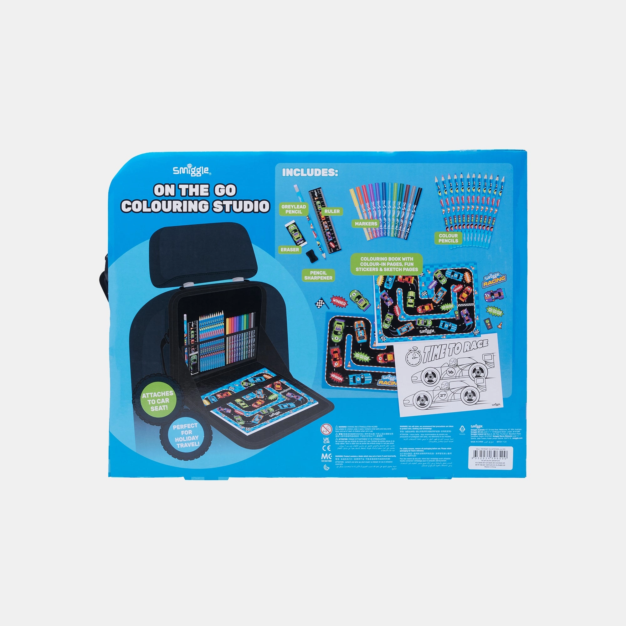 Adventure On-The-Go Colouring Studio - 60+ stationery essentials fold-out portable desk