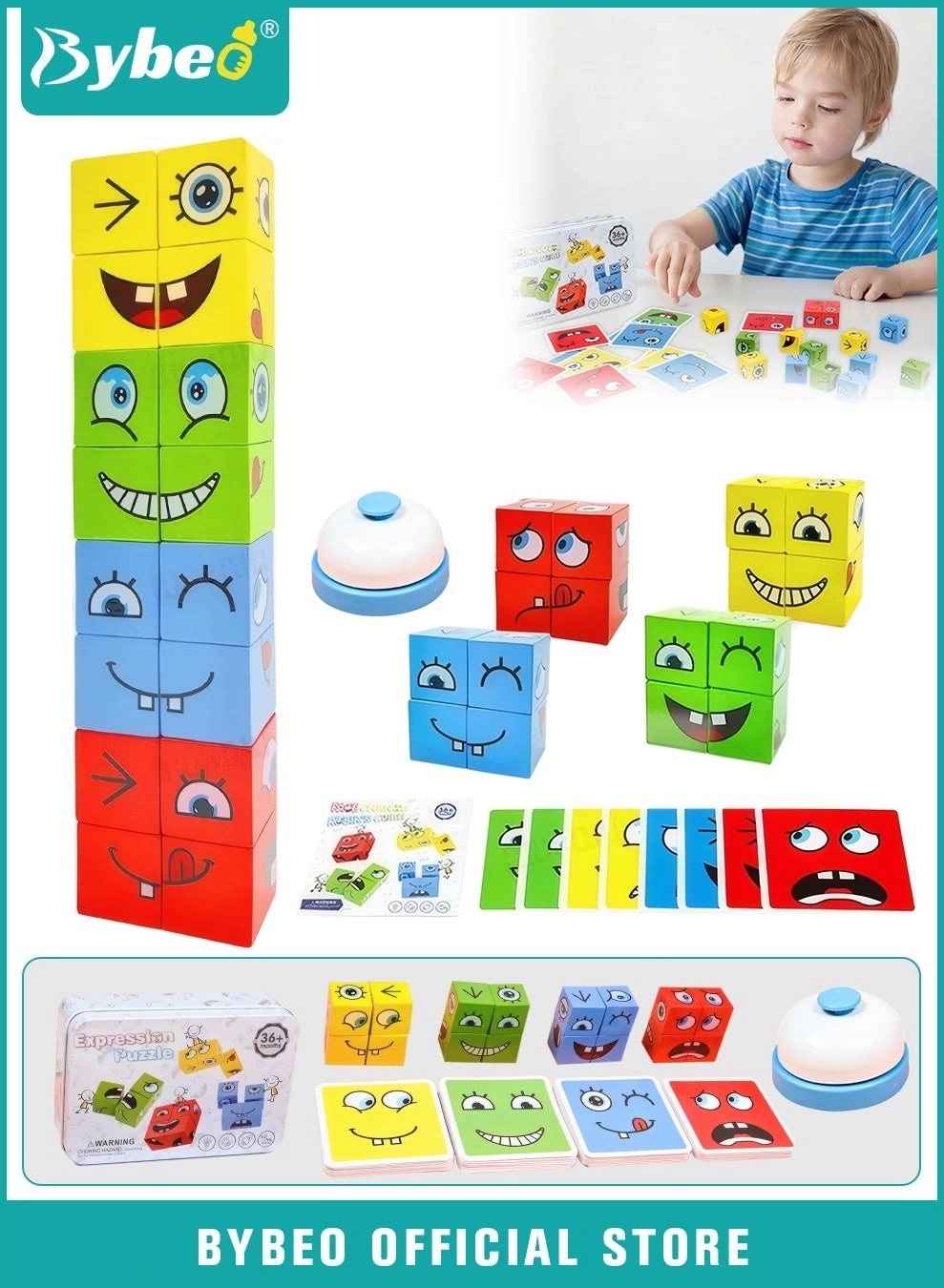 Bybeo Face Changing Rubik's Cube Building Blocks Set - 4+ 64 pieces