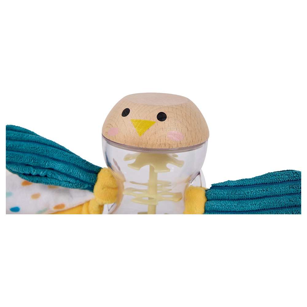 Cucu Bird Rattle - 0 month & above wood, plastic and fabric
