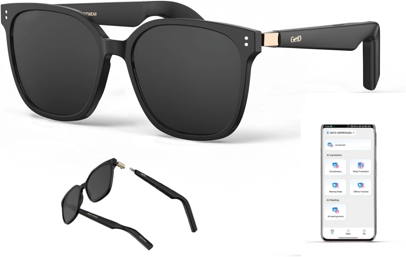 GetD Smart Sunglasses - AI Translation 11H Battery Life Polarized