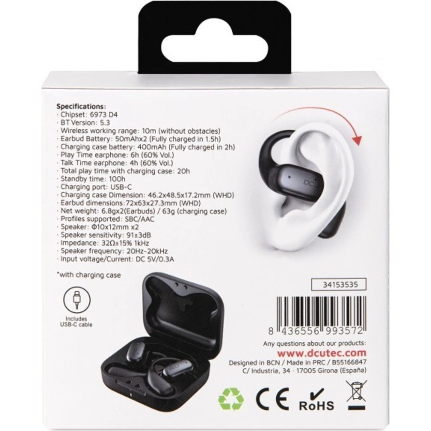 Open Ear Wireless Earbud