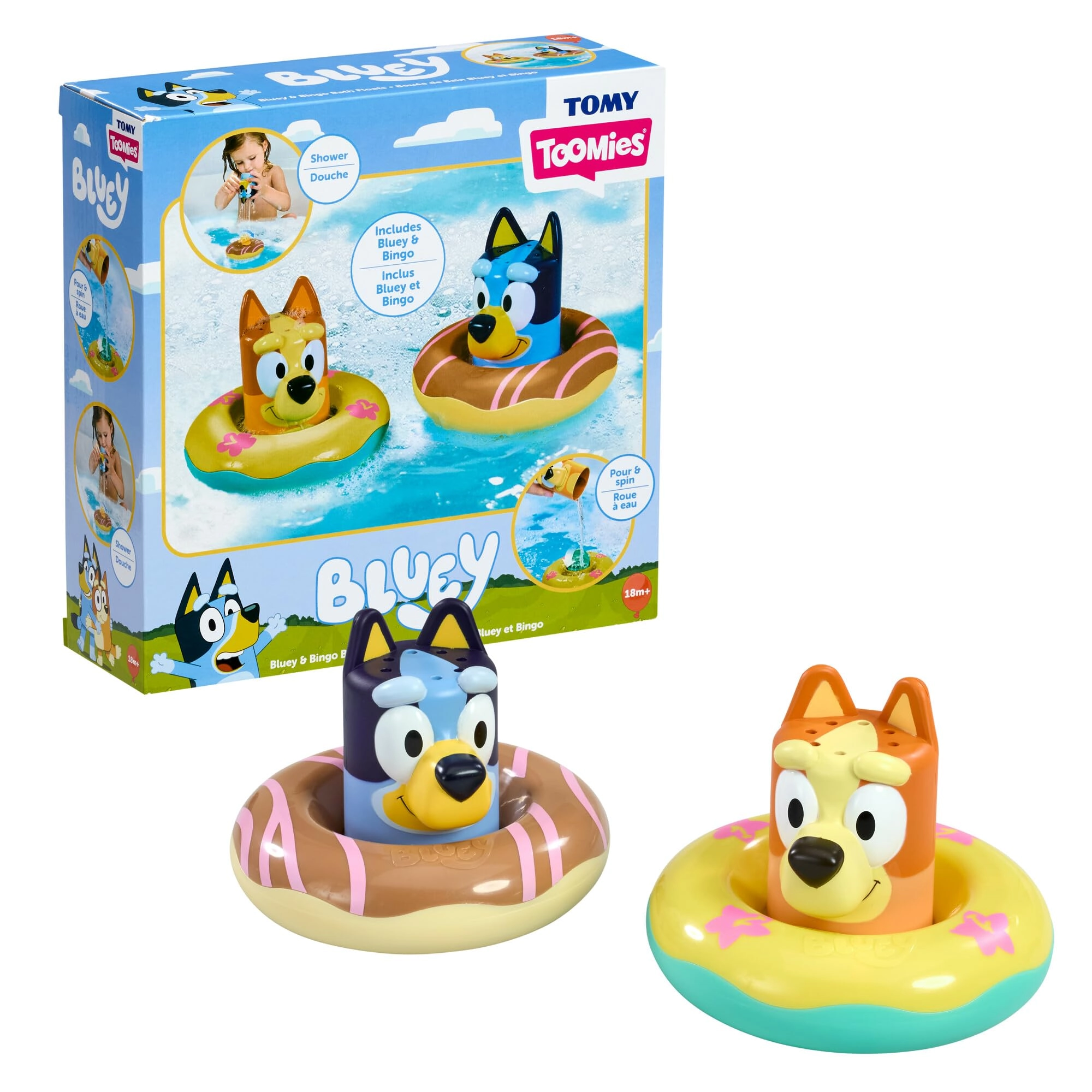 TOMY Intl. Splash & Float Bingo and Bluey - 2-in-1 Bath & Pool Ages 18 Months+