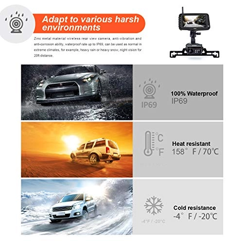 Digital Wireless Backup Camera System - Night vision Wireless