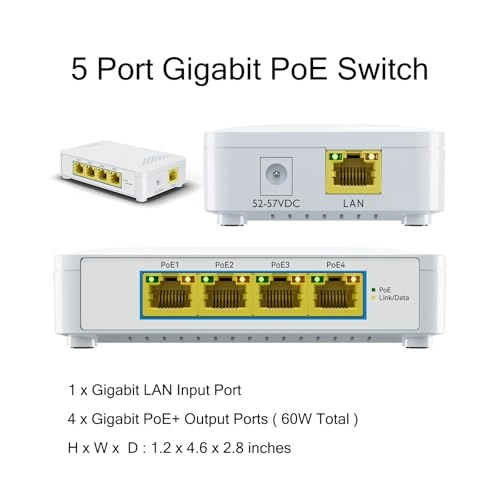 EN-S4P - 5 60W 48V 802.3af/at Gigabit