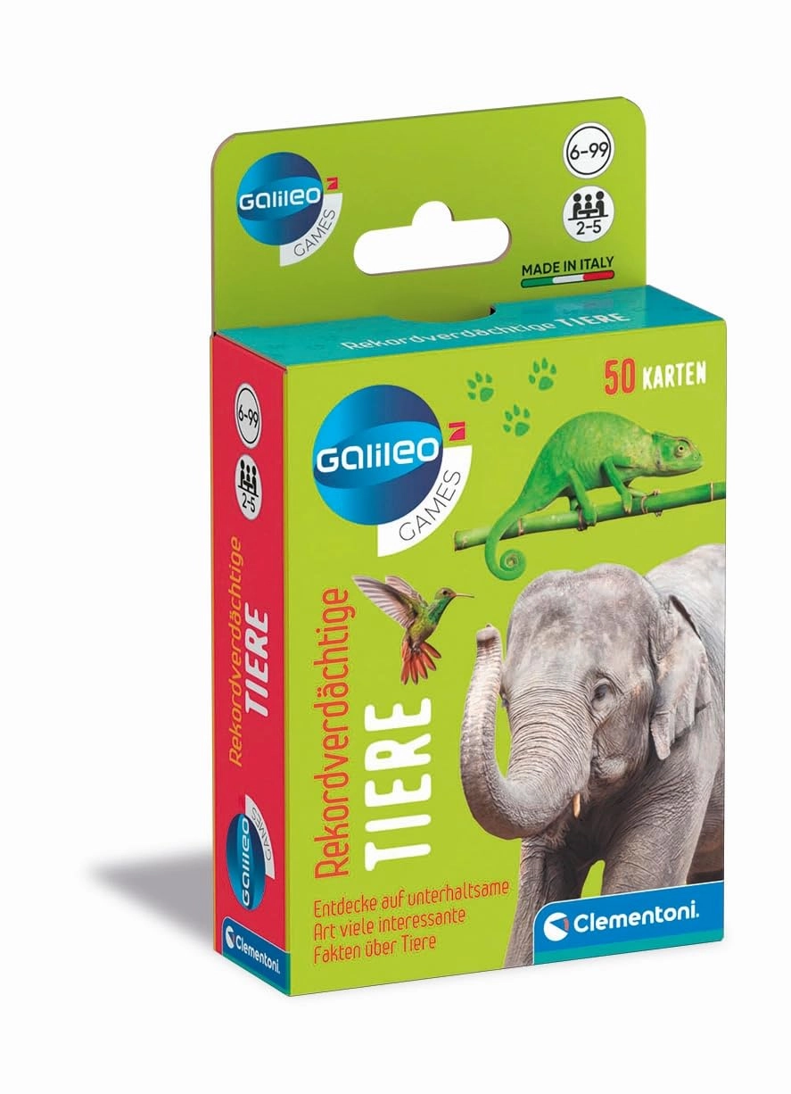 Clementoni Galileo Games Record Suspect Animals - Card Game
