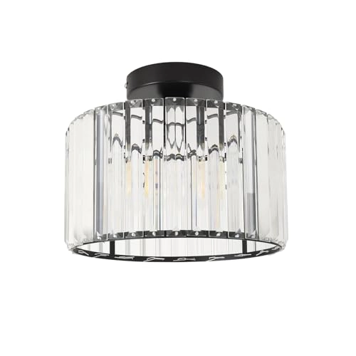 Crystal Ceiling Lamp - E27 Black 26.5 cm