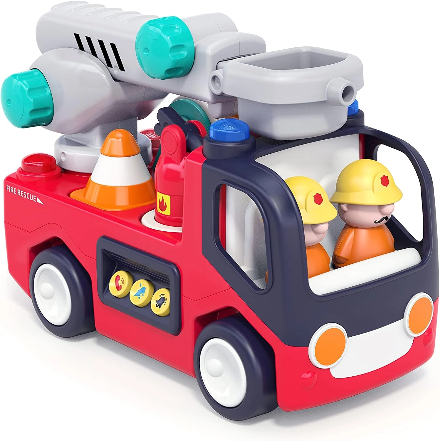 COLOR LAND CHILDRENS TOYS CENTER LLC Early Learning Fire Engine - Lights & Sounds Extendable Ladder