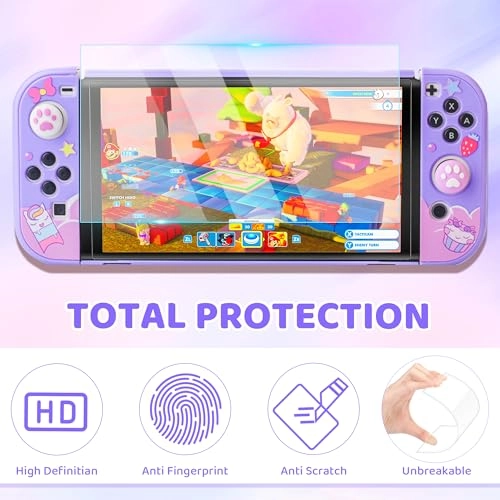 Carrying Case for Nintendo Switch OLED - Hard Storage Screen Protector 2 Thumb Caps