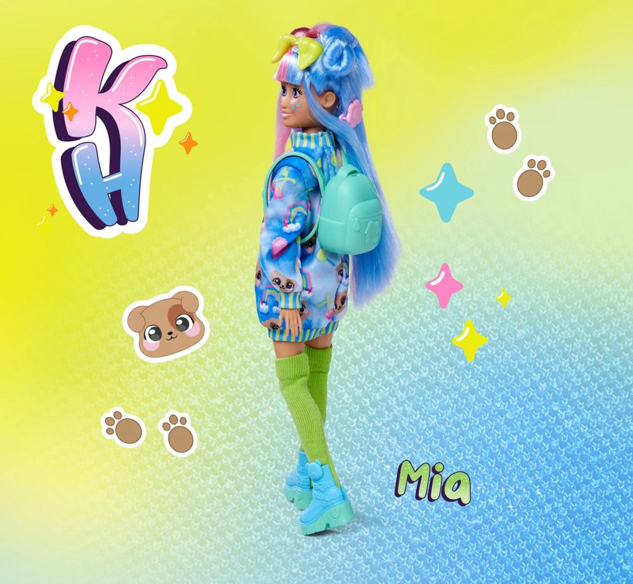 Mia Dressing Doll - 26 cm Pink and blue Ages 4+