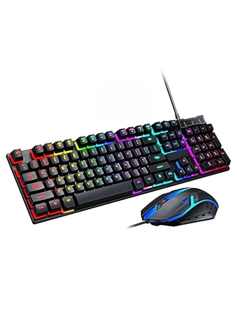traditious Mechanical Gaming Keyboard - RGB Backlit + Gaming Mouse - High-Precision Wired
