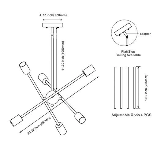 Sputnik Chandeliers - 6 Silver E27