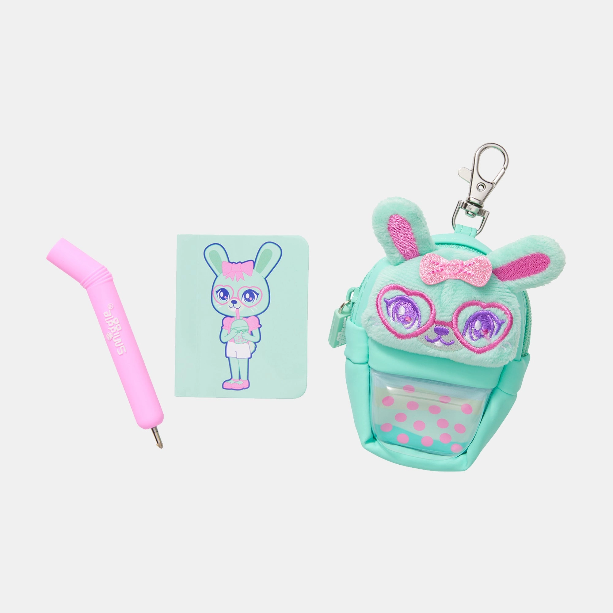 Bubble Time Mini Pen Pals Notepad Keyring - Mini Plush Bag Keyring Mini Notebook