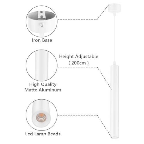 LED Cylinder Pendant Light - 200cm