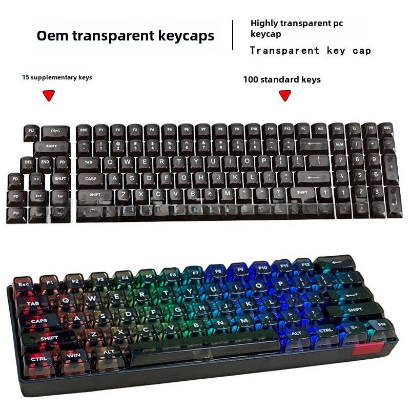 Generic Side Engraved Gradient Transparent Key Cap