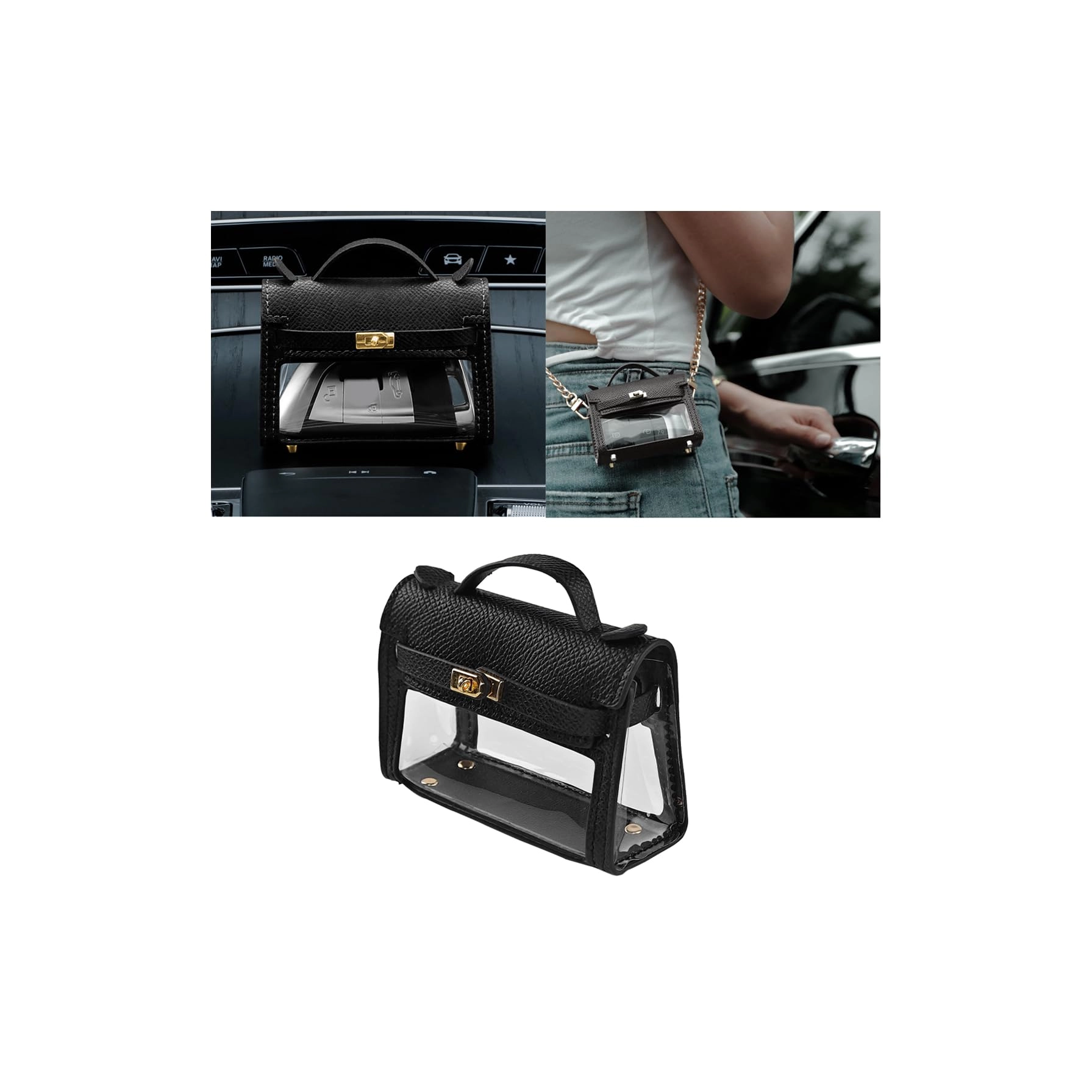 Mini Creative Car Key Case - Red Leather