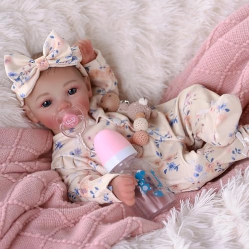 Reborn Baby Doll - 17-Inch Soft Cloth Body Sleeping Ages 3+