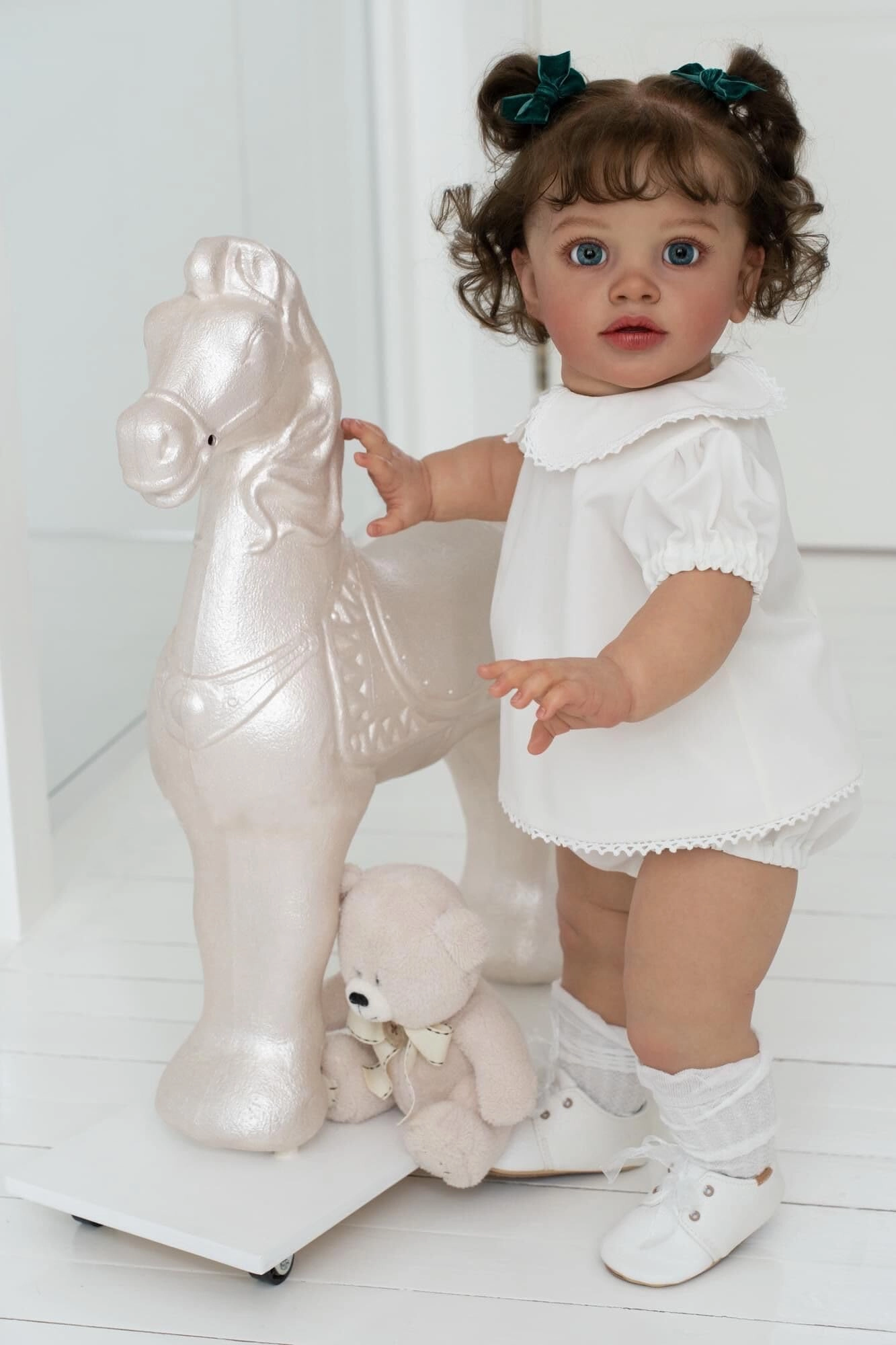 Reborn Baby Doll - 26 inch Hand Rooted Curly Hair Weighted Body Ages 3+