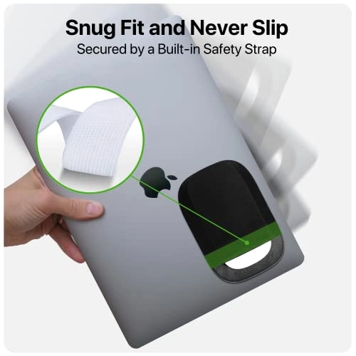 Stick-On Mouse Pouch - Adhesive Holder Compatible with Apple Magic Mouse 1 & 2 Black