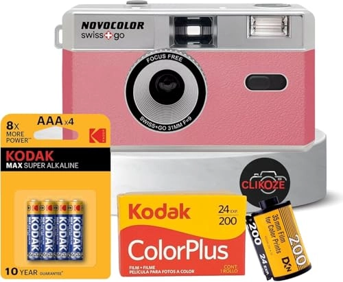 Swiss+Go Novocolor + ColorPlus 24 EXP + Max Super Alkaline AAA + Film Photography Tips Card