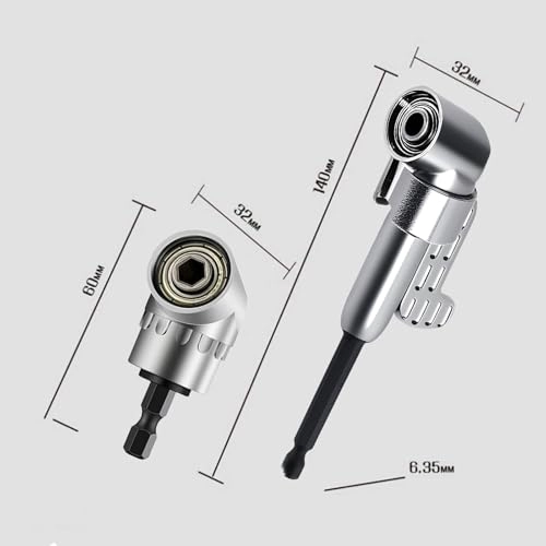 Right Angle Drill Adapter - 105 Degree Magnetic 1/4" 3/8" Hex Shank Pack