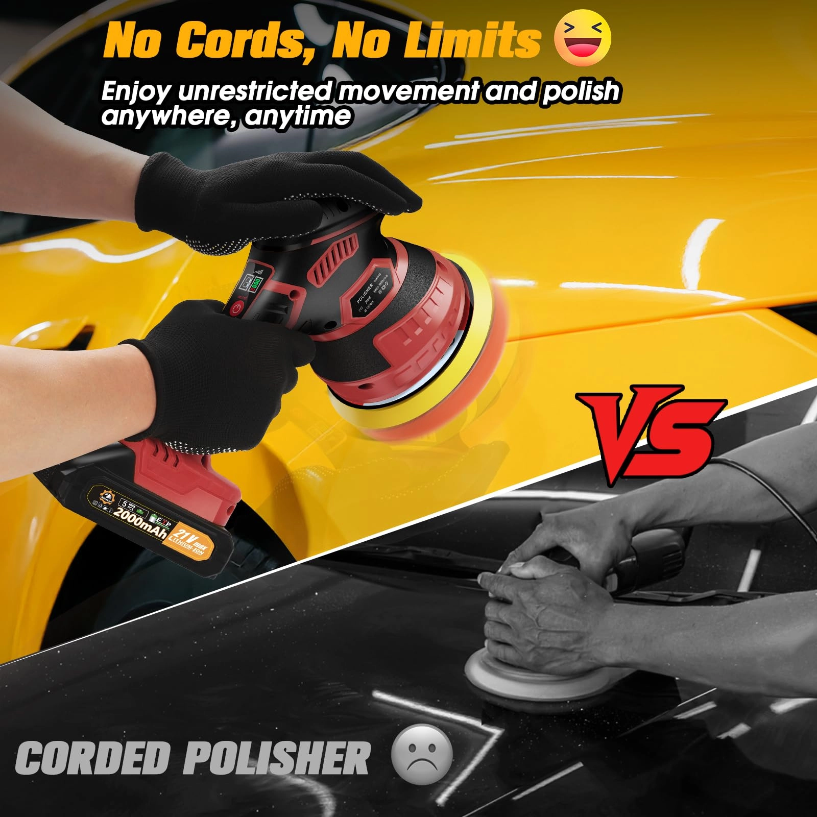 Cordless Car Buffer Polisher - 5'' 6''