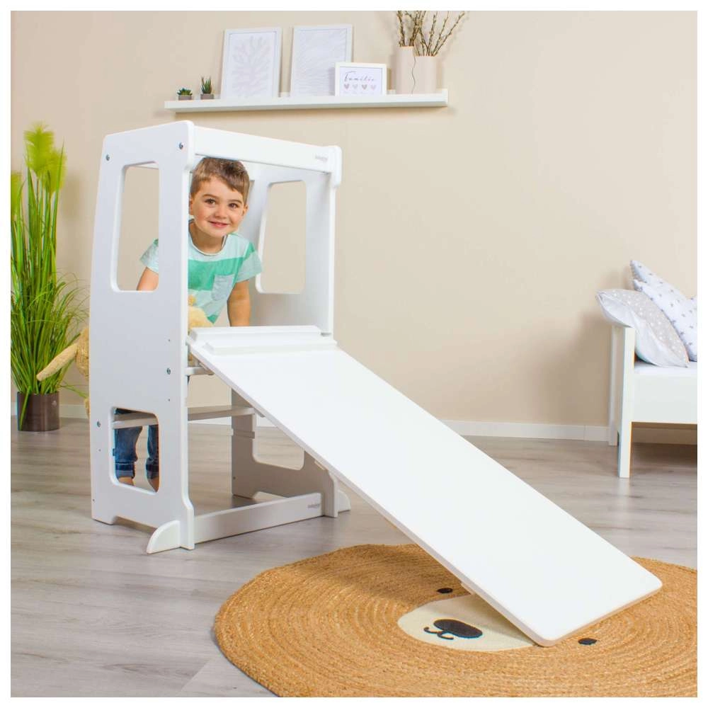Littlefoot Climbing Ladder & Slide - 2-In-1 Natural Varnished