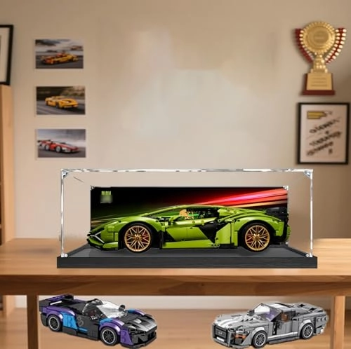 Display Case - 60x30x20cm Acrylic Golden Oak Backlight