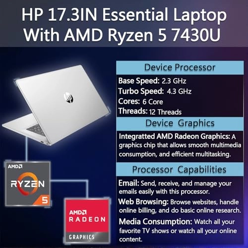 Essential - 17.3'' Ryzen 5 7430U 64GB DDR4 512GB SSD
