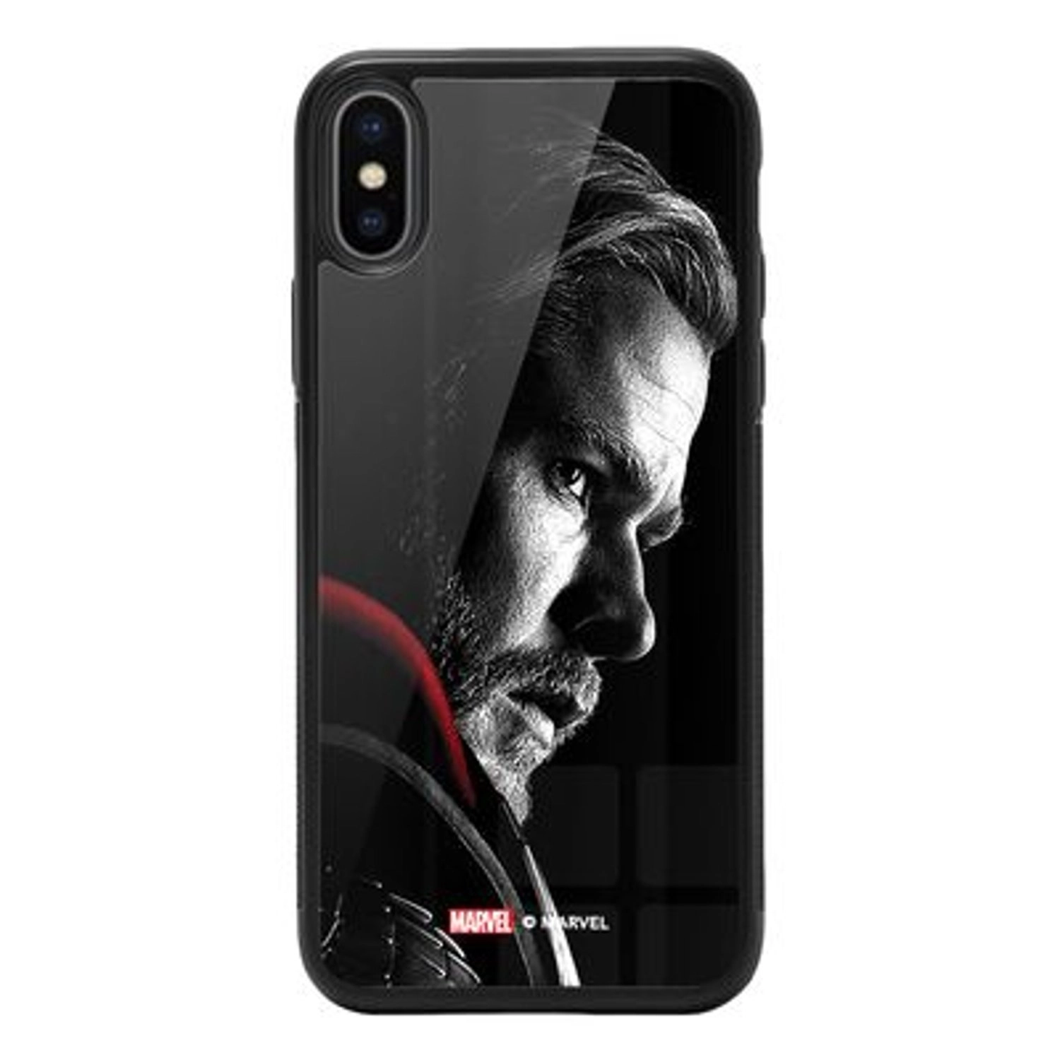 Thor's side profile iPhone Xs Max Cover - TPU Bumper Case + Tempered Glass Back Back Case