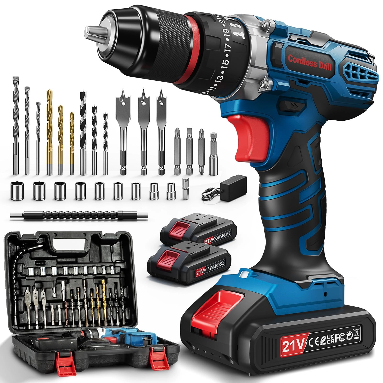 FAHEFANA Electric Drill - 2000 Milliamp Hours