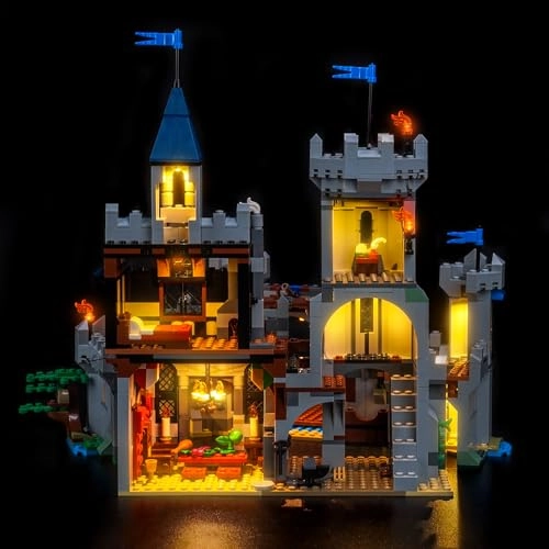 Light kit Compatible with Lego 31168 Medieval Horse Knight Castle - Colorful Standard Version