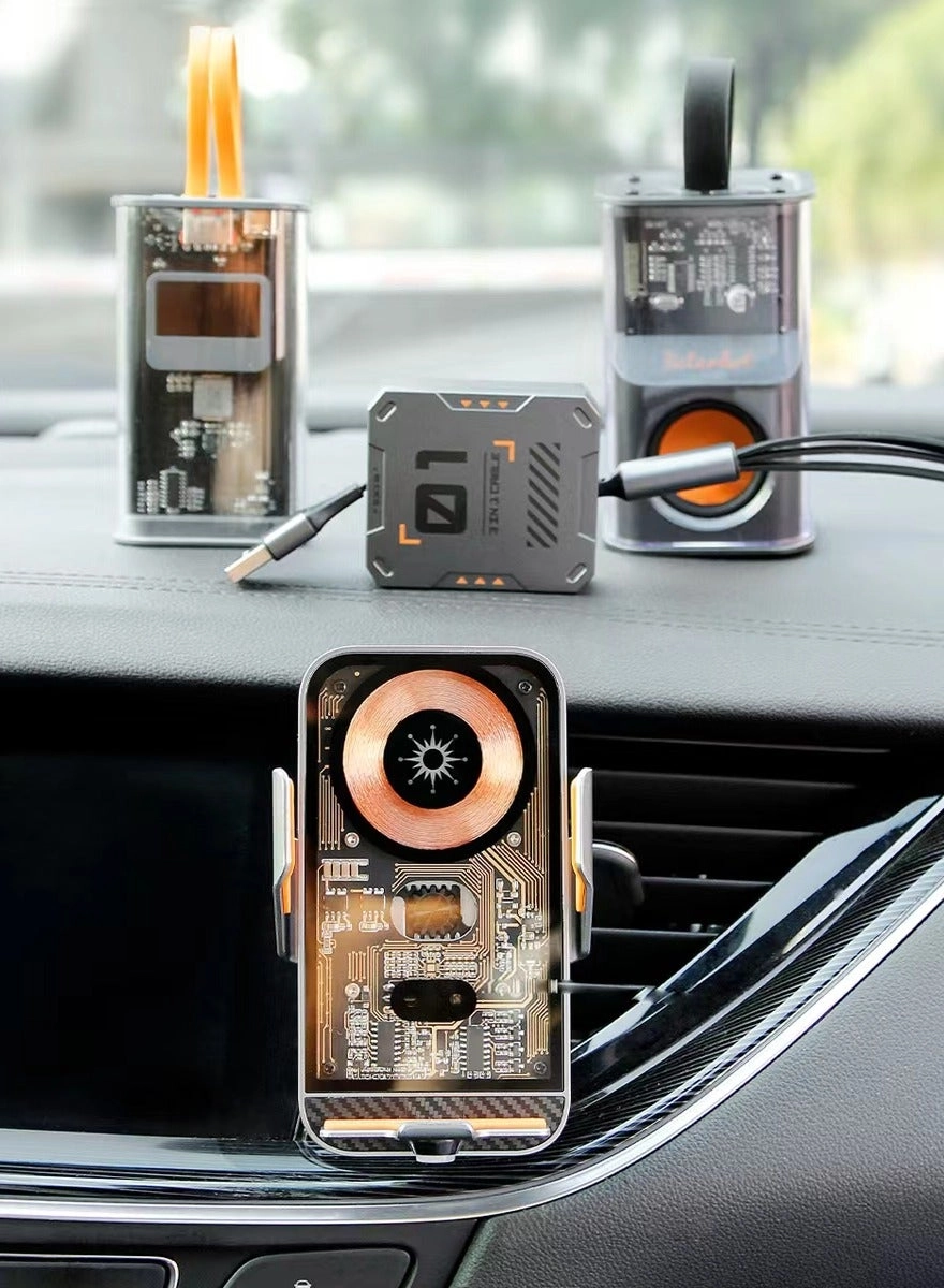 Power bank - 10000 mAh + Portable Bluetooth Speaker - 5 W + car Wireless charger - 15W + 3in1 usb Cable