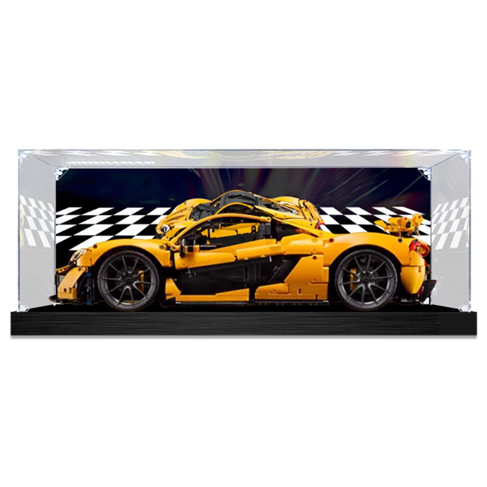 TIANQING Acrylic Display Case (42172) - Transparent Base With Mirror 62 x 30 x 20 cm