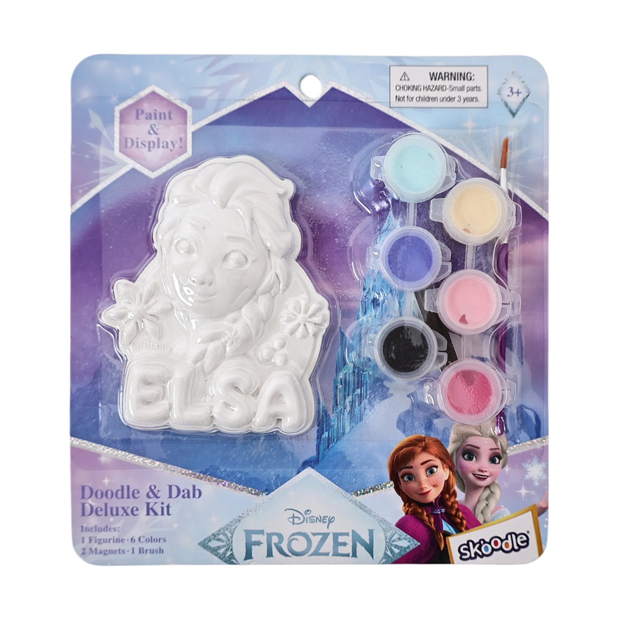 Disney Princess Paint Your Own Elsa Figurine Kit - 1Figure, 6 Colors, 2 Magnets, 1 Brush