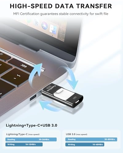 USB Stick - USB 3.0 Lightning Type-C for iPhone 512GB