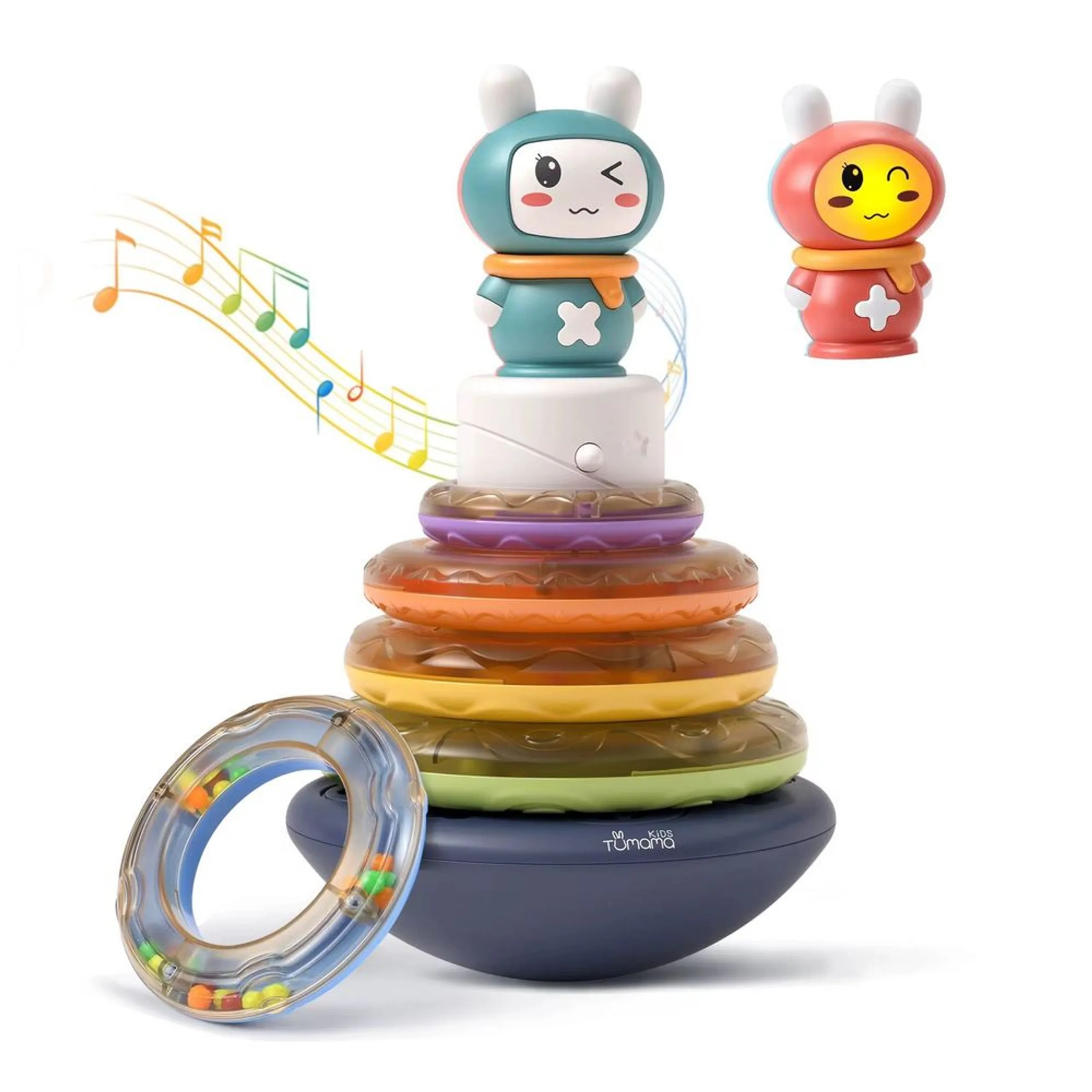 Maxims Baby Store Maxims Light Up Sensory Musical Stacking Rings - 6 months+